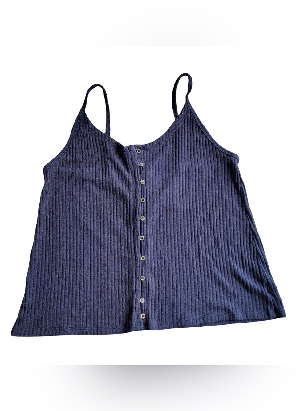 American Eagle Outfitters Navy Ribbed Button-Front Cami